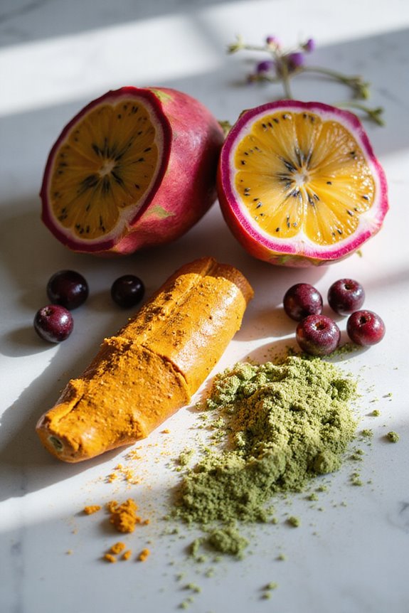 exotic fruits and botanicals