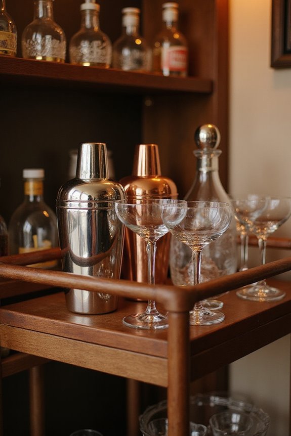 properly organize cocktail shakers
