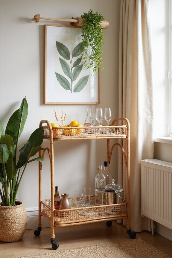 rattan bar cart considerations