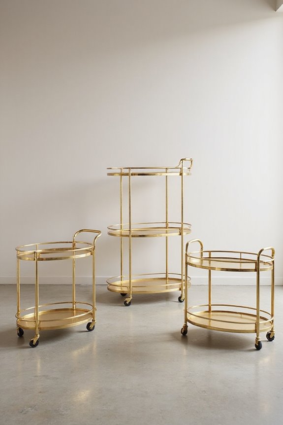 stylish gold bar carts